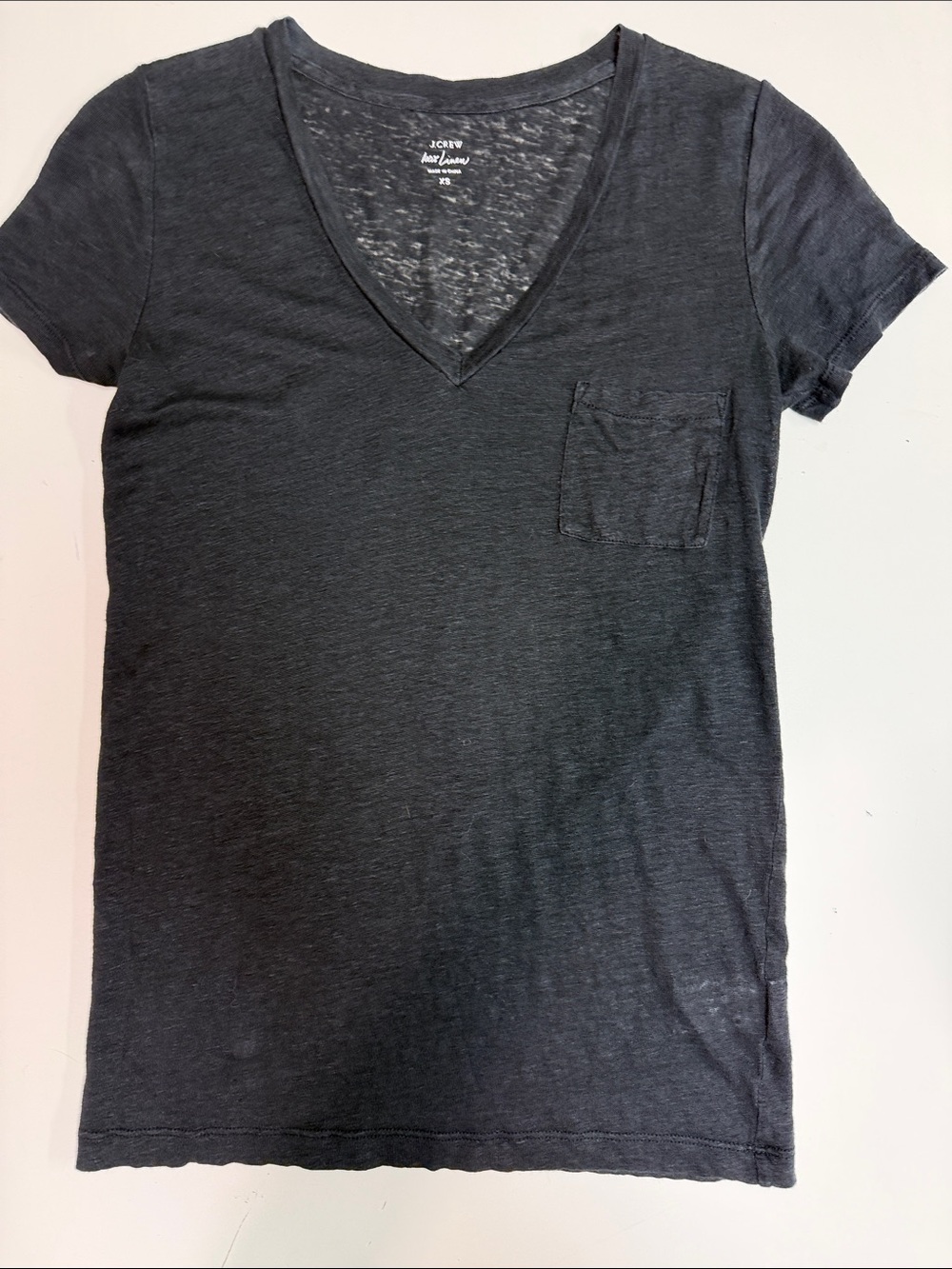J. Crew Slim V-Neck Pocket Tee - Linen